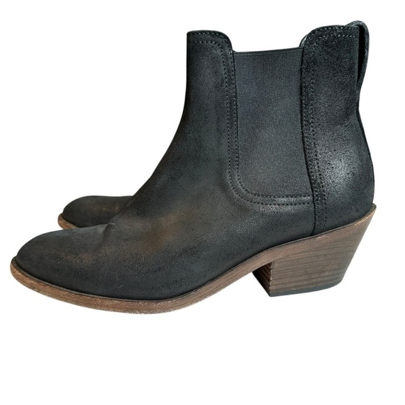 Rag & Bone Suede Chelsea Boots Black Ankle Booties 37 | Italian Made Luxury Chic - Picture 2 of 10